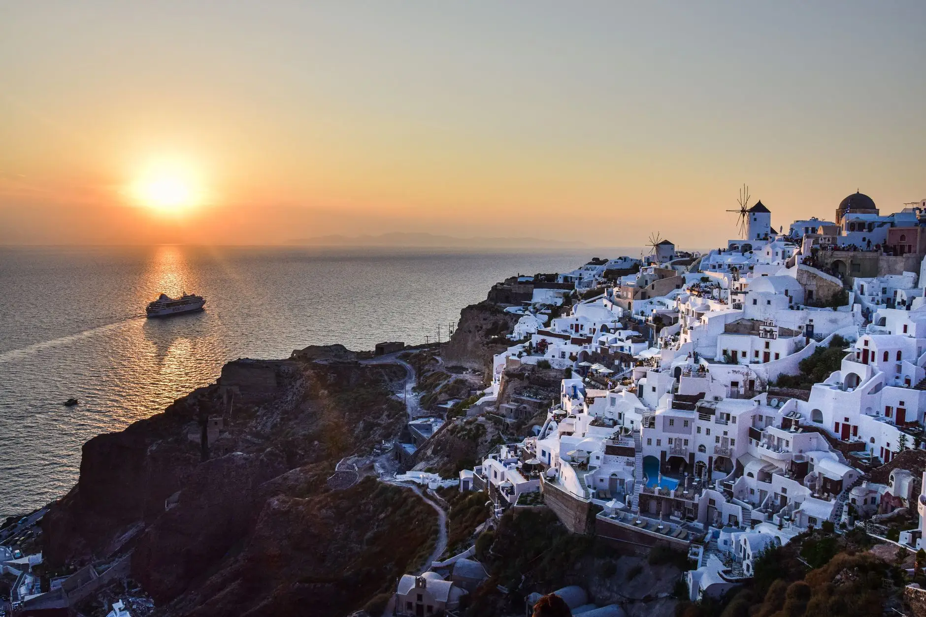 Atardecer en Oía, Santorini